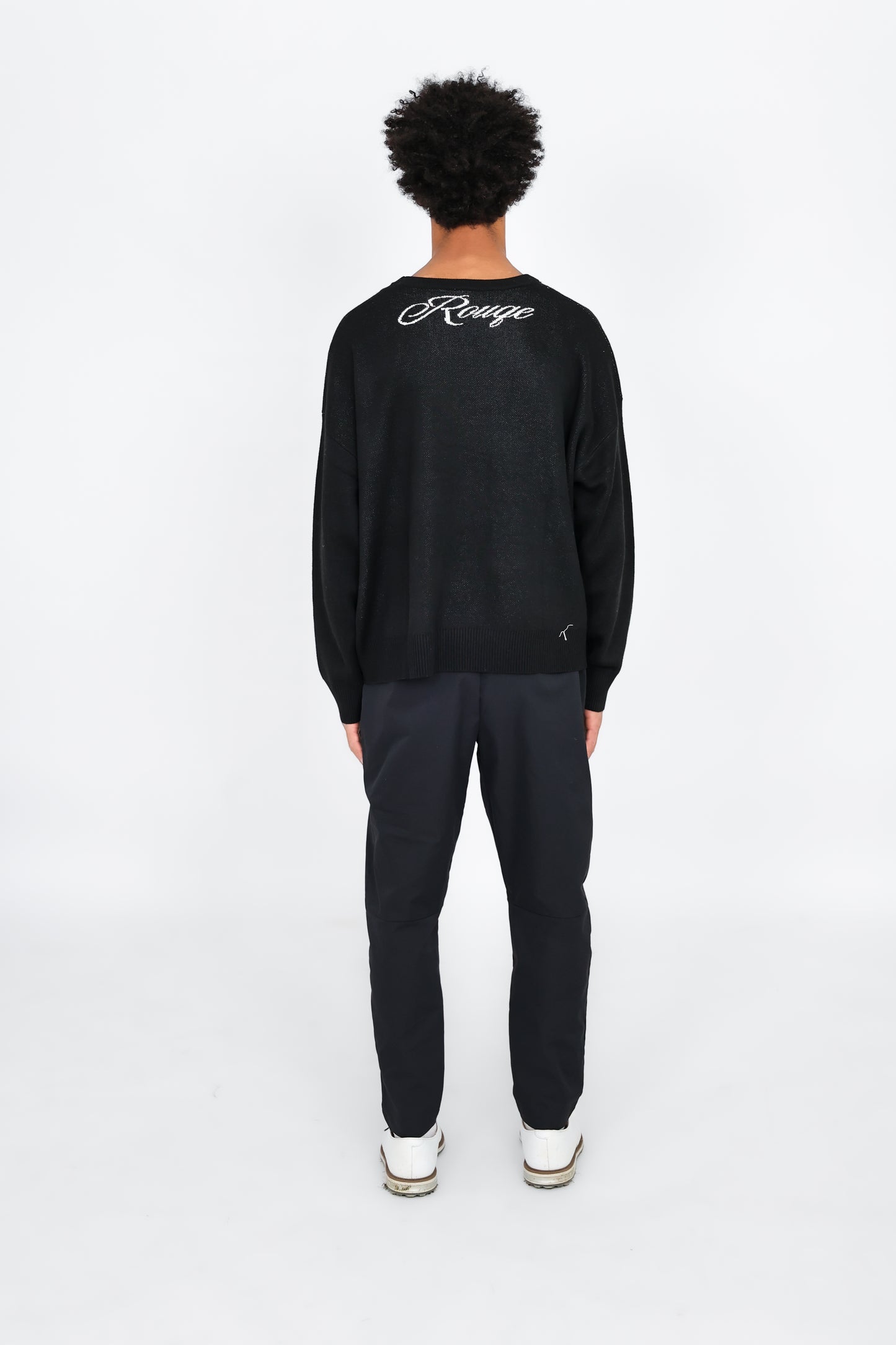 “R” Knit Sweater Black