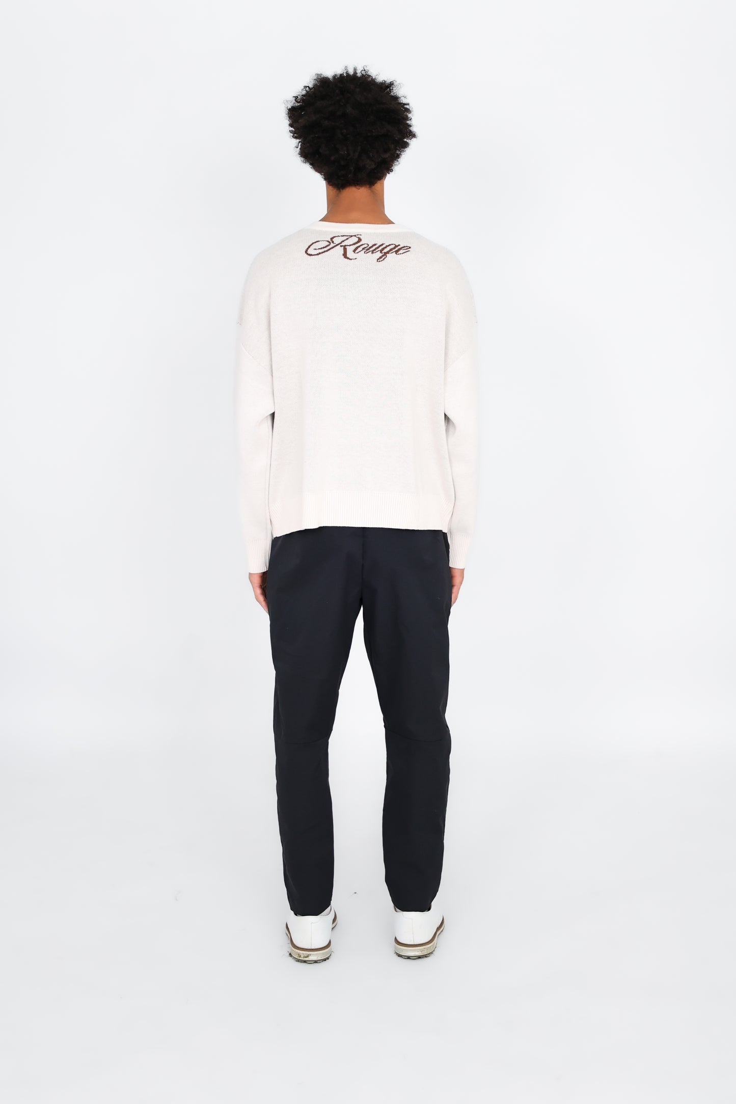 “R” Knit Sweater Beige