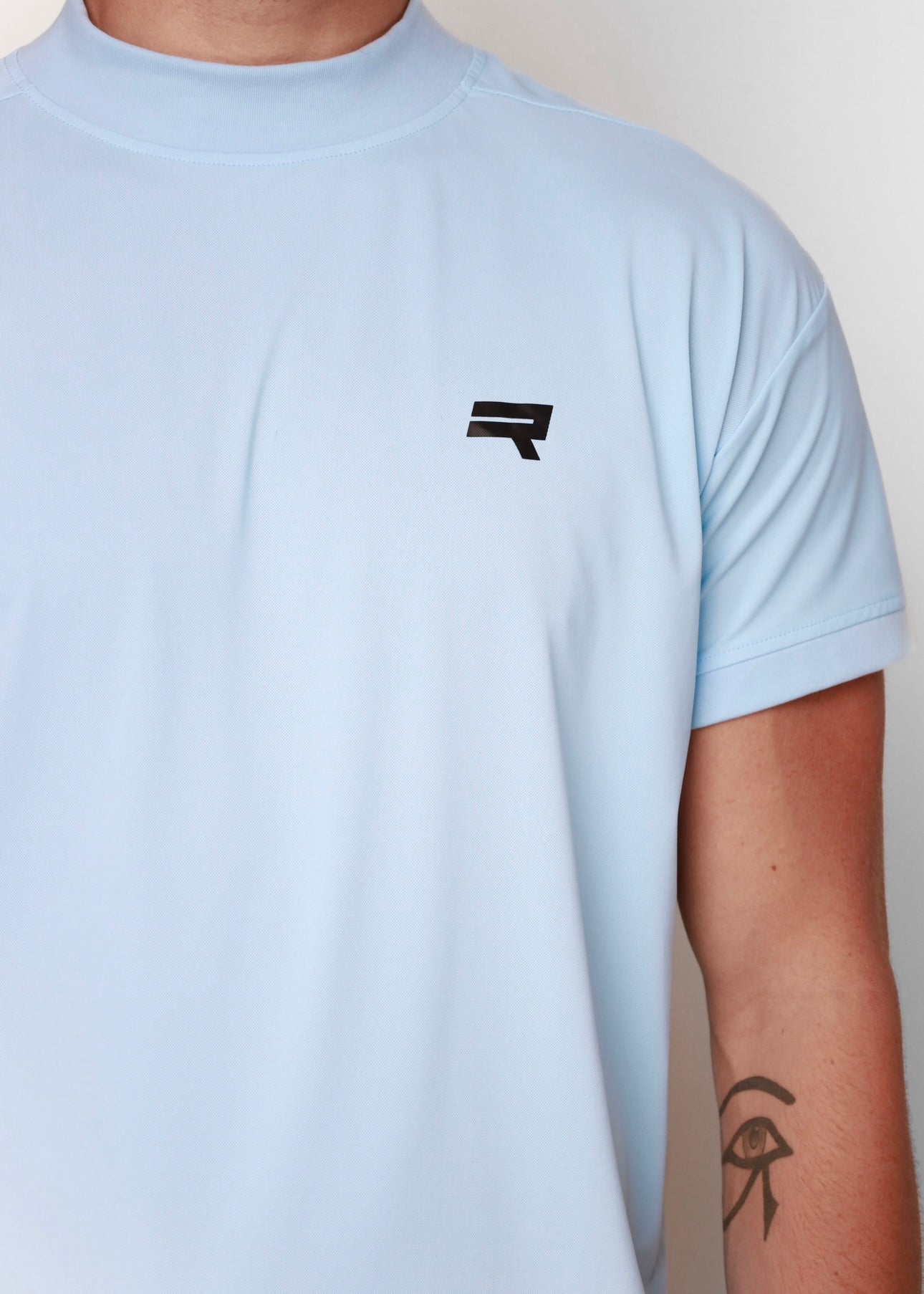 Blue Mock Neck