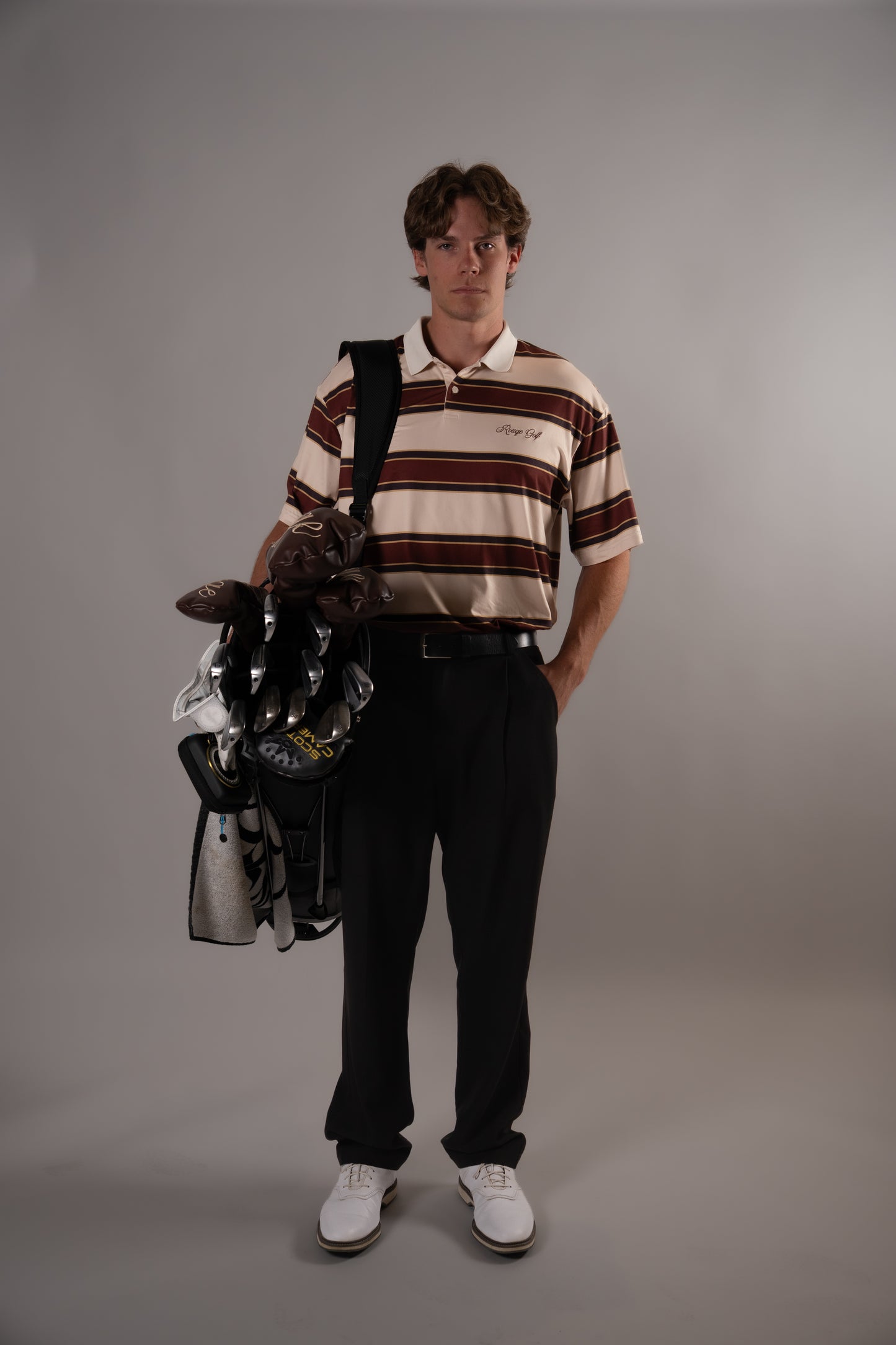 Burgundy Striped Polo