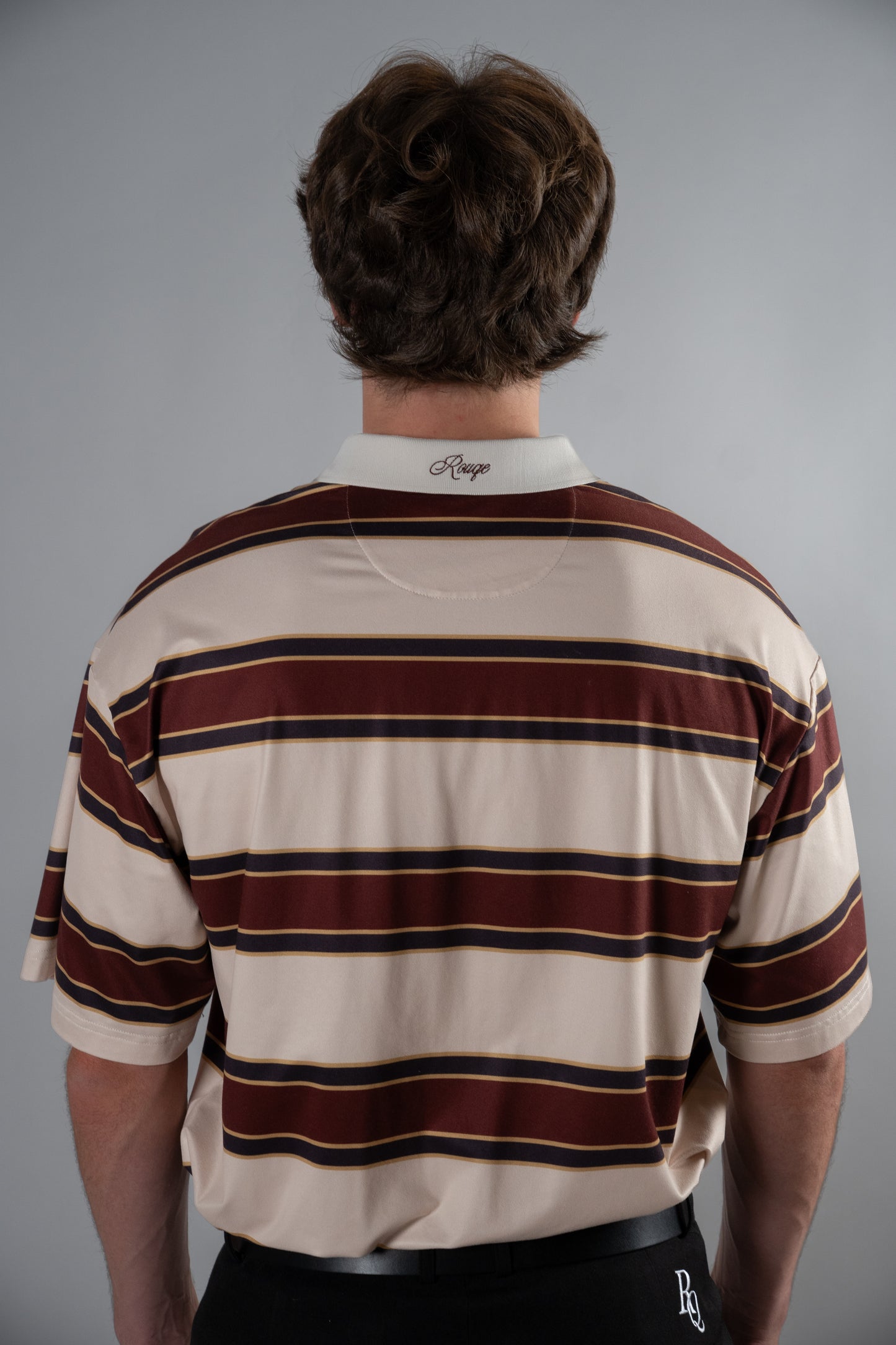 Burgundy Striped Polo