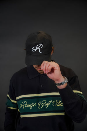 Unstructured "R" Hat Black