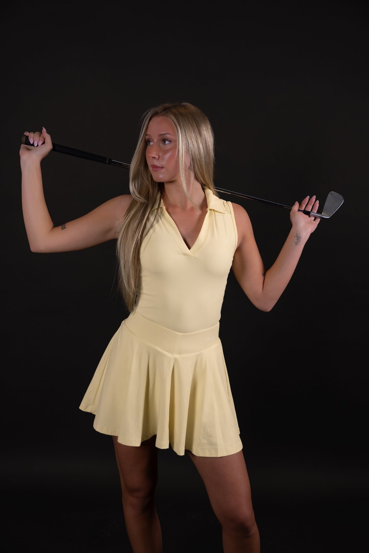 Yellow Pleated Skort