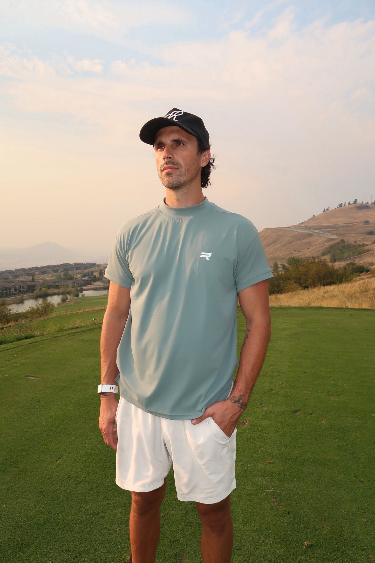 Green Mock Neck
